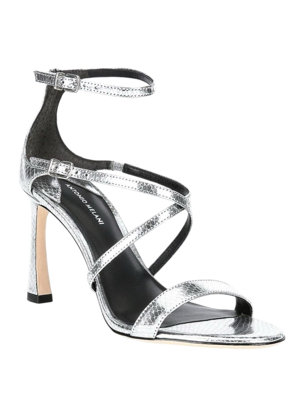 Antonio Melani Hadley Silver Metallic Strappy Sandals Size 8.5 NWOB